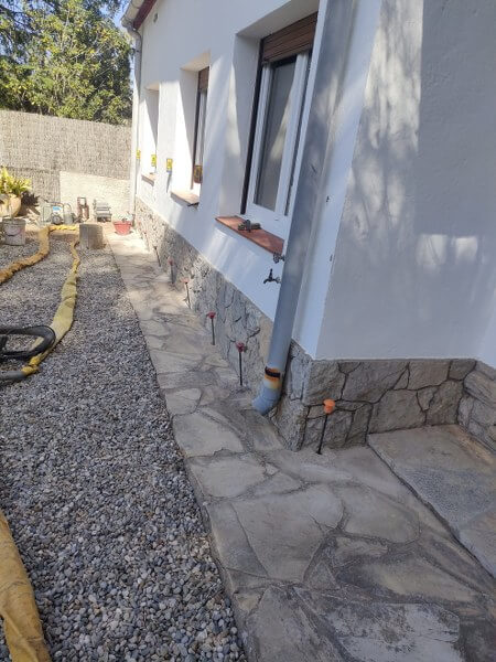 Puntos de inyección en el exterior de la vivienda